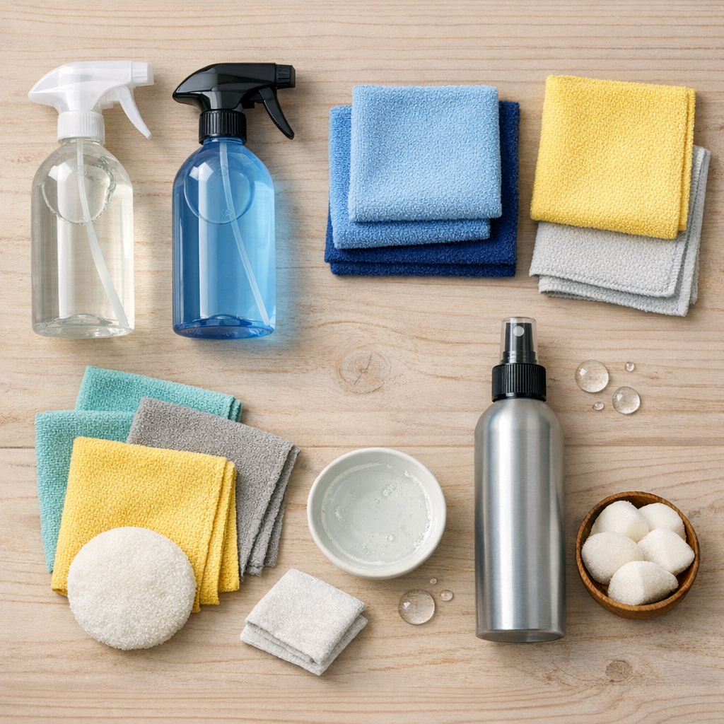 enzyme stain remover spray bottle near carpet, subtle pet accident hint